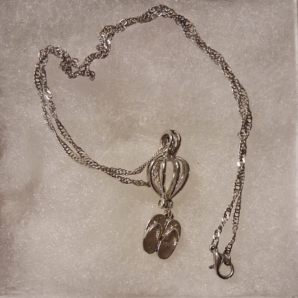 Charming Silver Sandal Pendant Necklace
